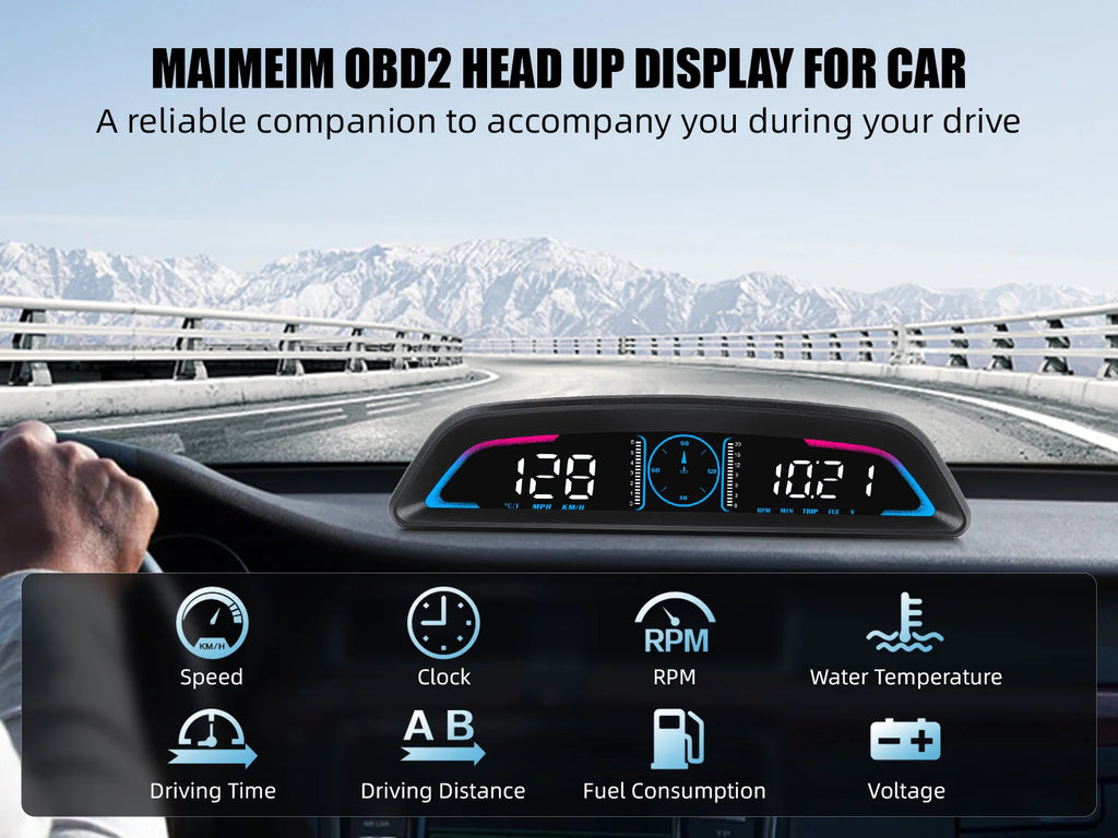 Proyector HUD B3 OBD2 | Velocímetro Inteligente para Auto