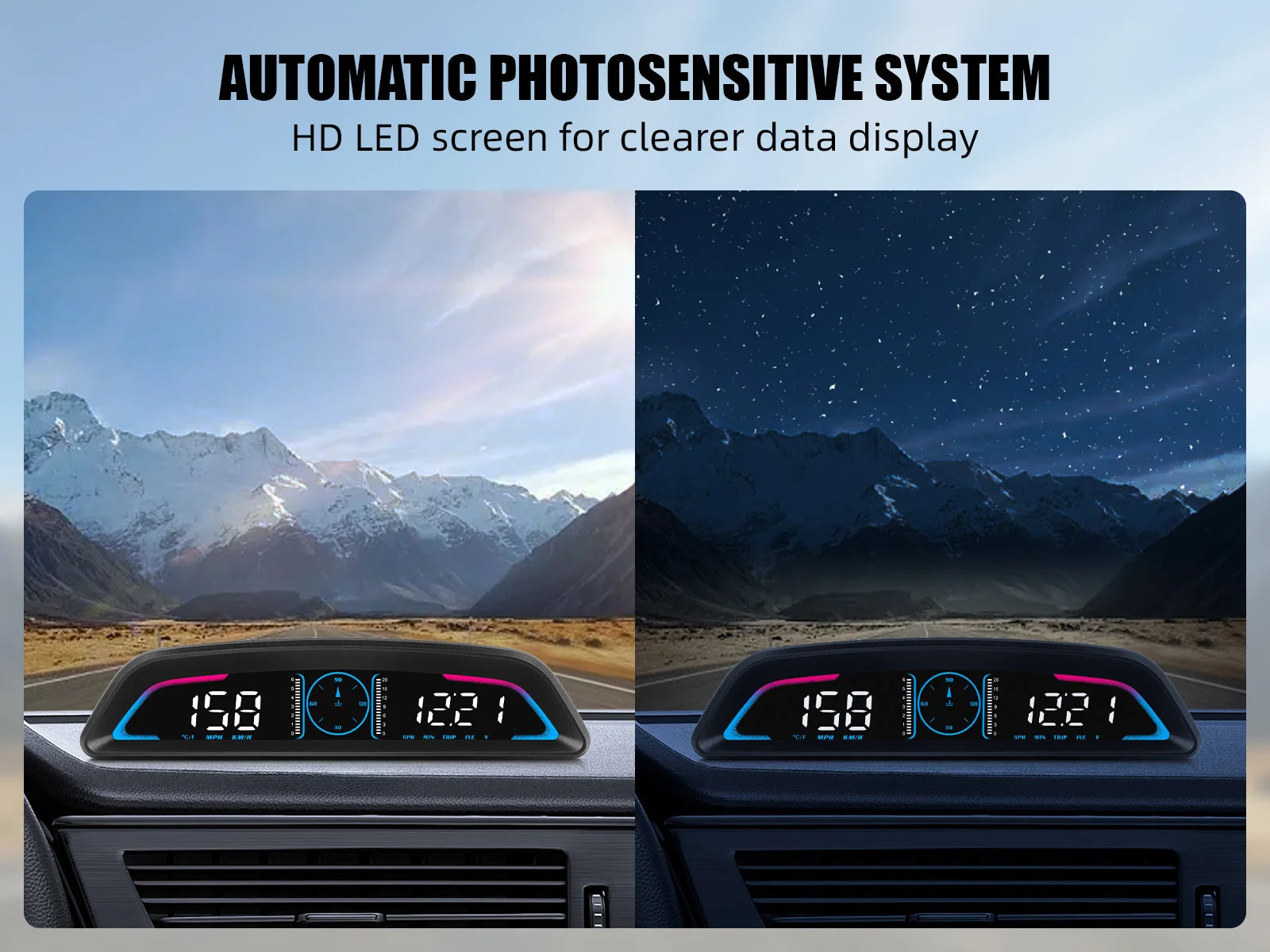 Proyector HUD B3 OBD2 | Velocímetro Inteligente para Auto