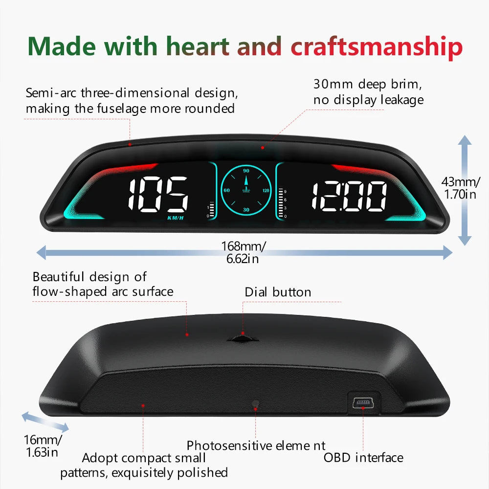 Proyector HUD B3 OBD2 | Velocímetro Inteligente para Auto