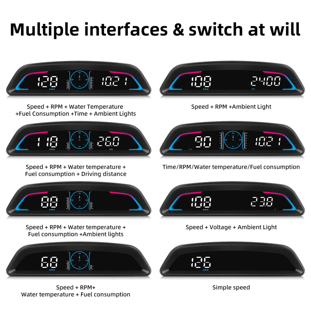 Proyector HUD B3 OBD2 | Velocímetro Inteligente para Auto